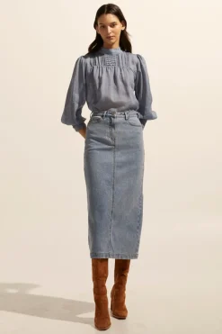 zoe kratzmann Accord Skirt-Washed Denim|Women Bottoms