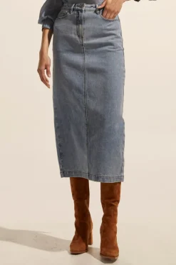 zoe kratzmann Accord Skirt-Washed Denim|Women Bottoms