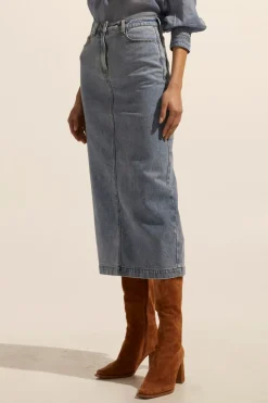 zoe kratzmann Accord Skirt-Washed Denim|Women Bottoms