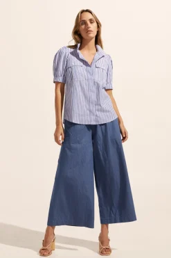 zoe kratzmann Allot Top-Cobalt Stripe|Women Tops