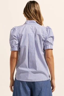 zoe kratzmann Allot Top-Cobalt Stripe|Women Tops