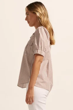 zoe kratzmann Allot Top-Mocha Stripe|Women Tops