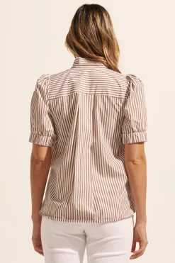 zoe kratzmann Allot Top-Mocha Stripe|Women Tops