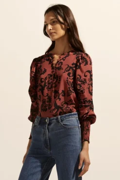 zoe kratzmann Beam Top-Clay Floral|Women Tops