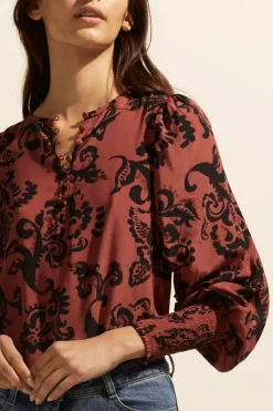 zoe kratzmann Beam Top-Clay Floral|Women Tops