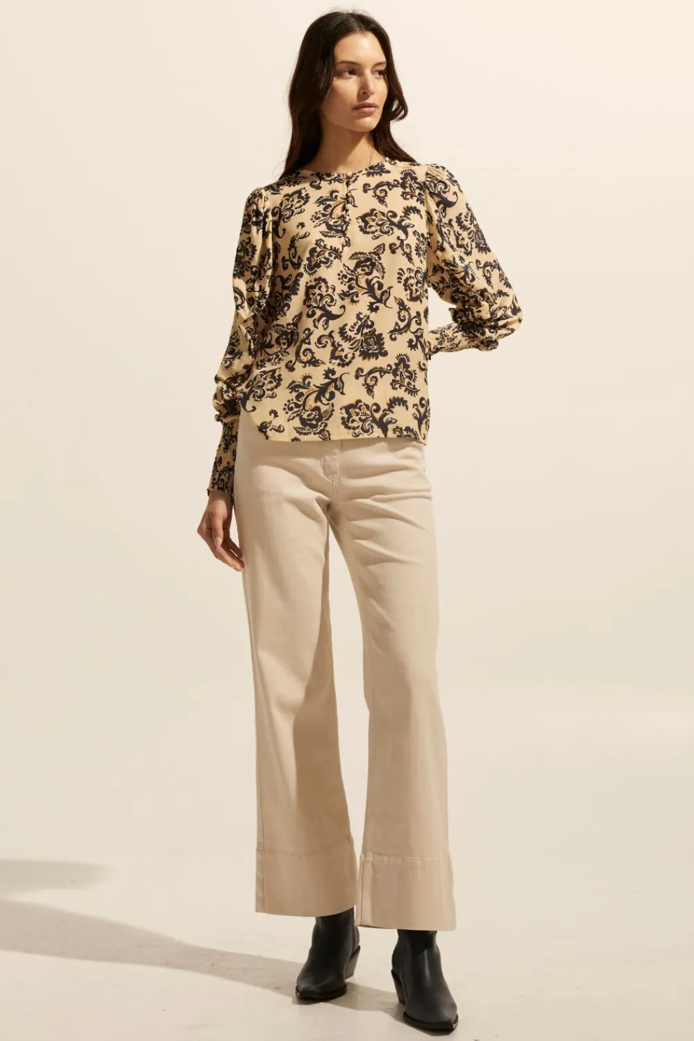 zoe kratzmann Beam Top-Ochre Floral|Women Tops