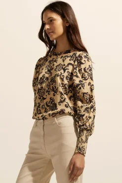 zoe kratzmann Beam Top-Ochre Floral|Women Tops