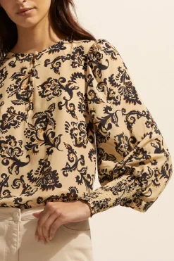 zoe kratzmann Beam Top-Ochre Floral|Women Tops