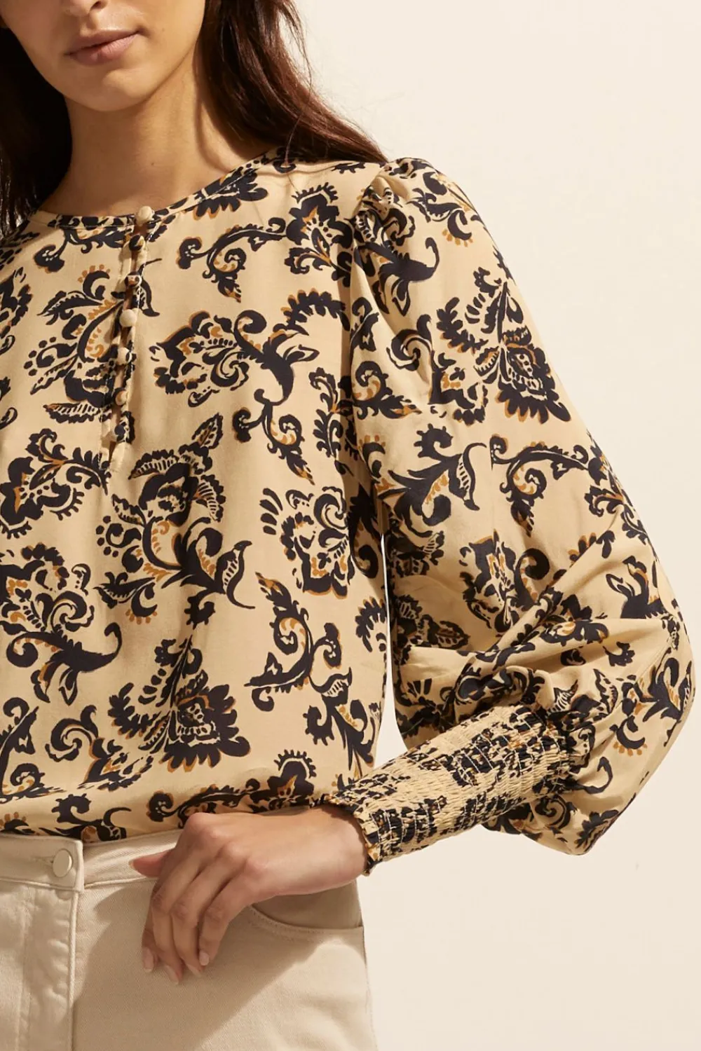 zoe kratzmann Beam Top-Ochre Floral|Women Tops