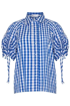 zoe kratzmann Bond Top-Azure Gingham Check|Women Tops