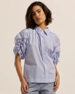 zoe kratzmann Bond Top-Ocean Stripe|Women Tops