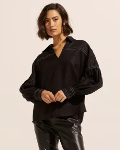 zoe kratzmann Bounty Top-Black|Women Tops