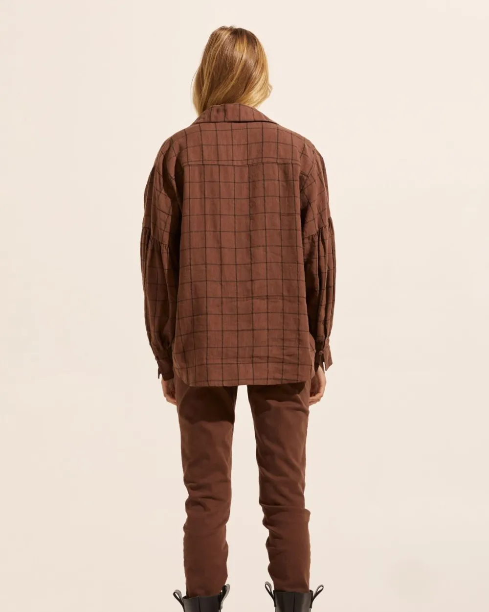 zoe kratzmann Bounty Top-Chocolate Check|Women Tops