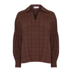 zoe kratzmann Bounty Top-Chocolate Check|Women Tops