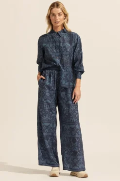 zoe kratzmann Breeze Pant-Indigo Mosaic|Women Bottoms