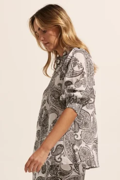 zoe kratzmann Carousel Top-Black Paisley|Women Tops