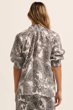 zoe kratzmann Carousel Top-Black Paisley|Women Tops