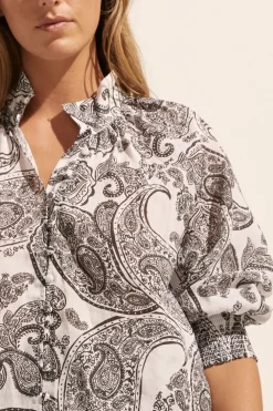 zoe kratzmann Carousel Top-Black Paisley|Women Tops