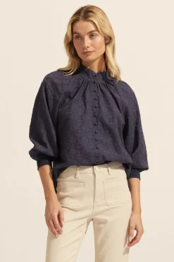 zoe kratzmann Carousel Top-Indigo|Women Tops