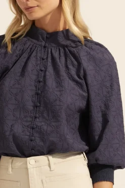 zoe kratzmann Carousel Top-Indigo|Women Tops
