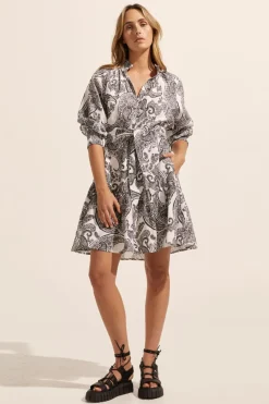zoe kratzmann Cater Dress-Black Paisley|Women Dresses