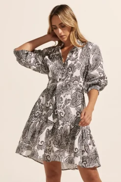 zoe kratzmann Cater Dress-Black Paisley|Women Dresses