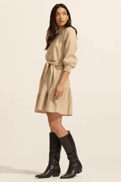 zoe kratzmann Cater Dress-Mushroom|Women Dresses