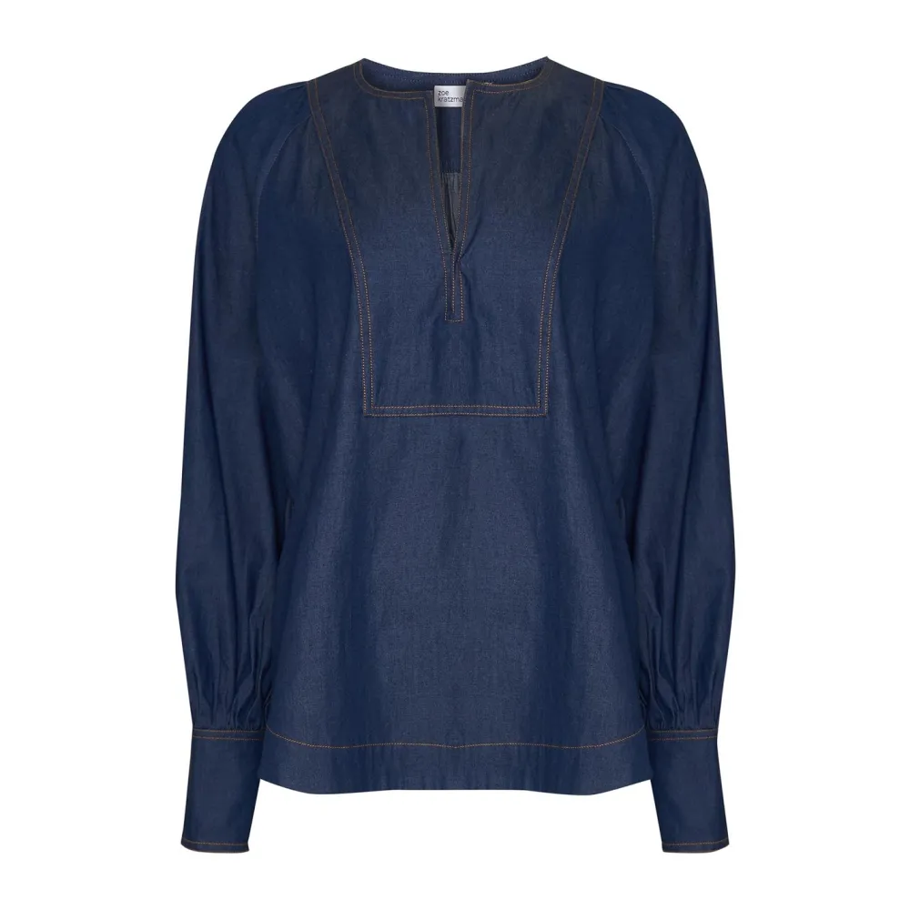 zoe kratzmann Collude Top-Dark Chambray|Women Tops