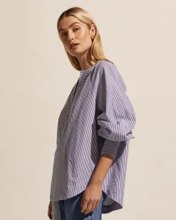 zoe kratzmann Collude Top-Navy Stripe|Women Tops
