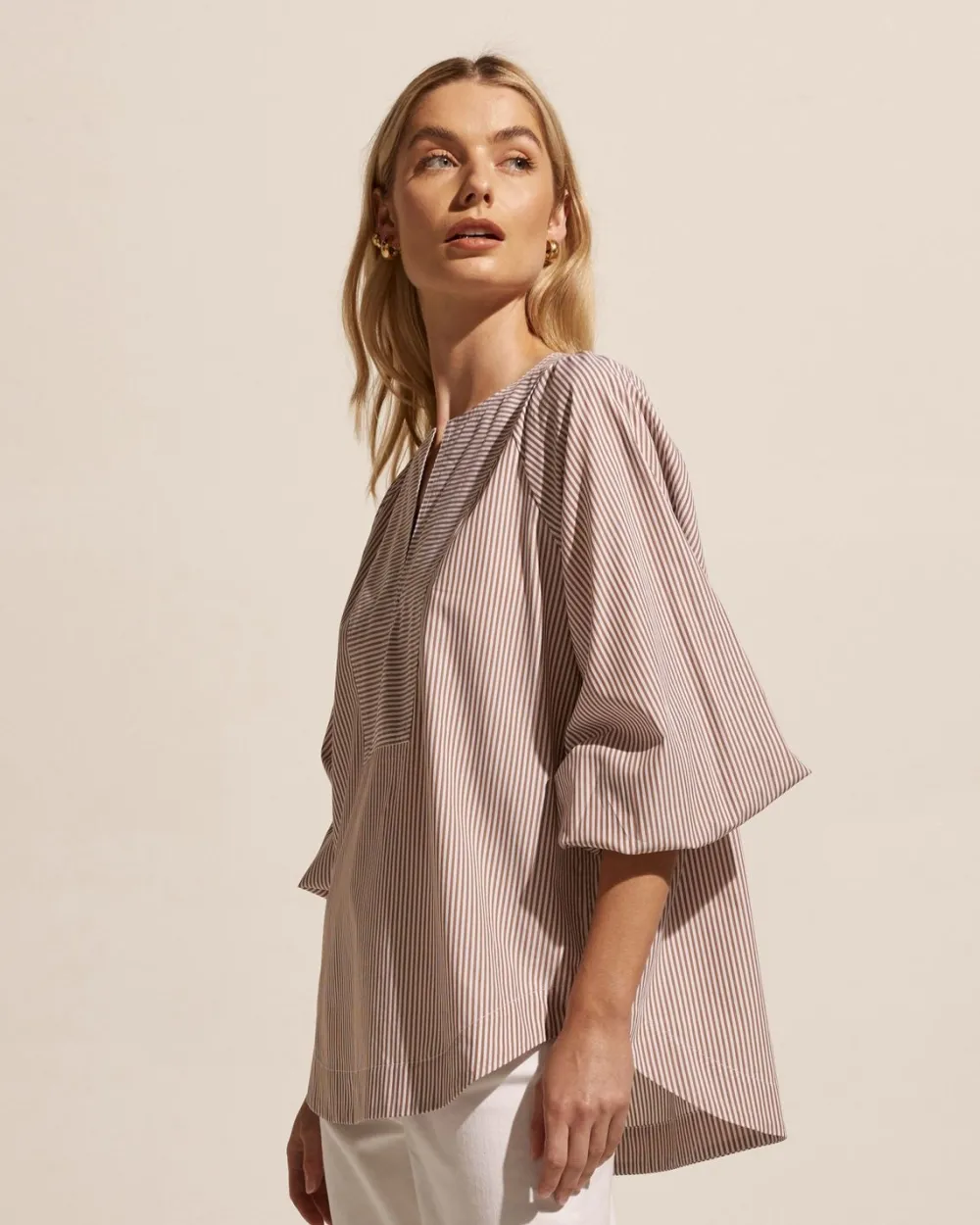 zoe kratzmann Collude Top-Toast Stripe|Women Tops