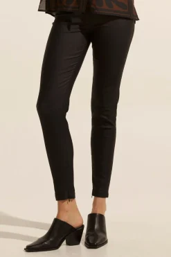 zoe kratzmann Contest Pant-Black Coated|Women Bottoms