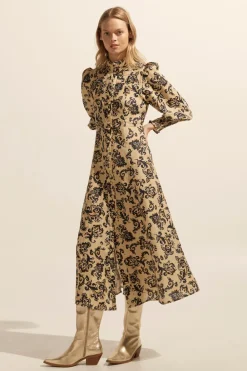 zoe kratzmann Crave Dress-Ochre Floral|Women Dresses