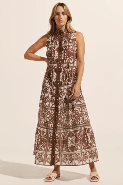 zoe kratzmann Crescent Dress-Choc Mosaic|Women Dresses