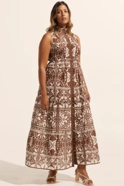 zoe kratzmann Crescent Dress-Choc Mosaic|Women Dresses