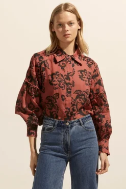 zoe kratzmann Dash Top-Clay Floral|Women Tops