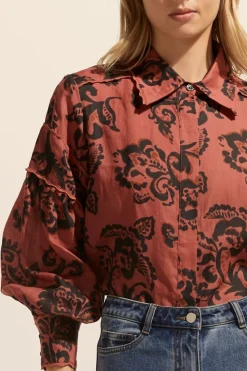 zoe kratzmann Dash Top-Clay Floral|Women Tops