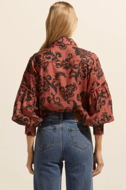 zoe kratzmann Dash Top-Clay Floral|Women Tops