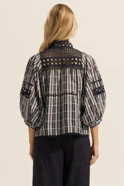 zoe kratzmann Dedicate Top-Indigo Check|Women Tops