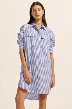 zoe kratzmann Driver Dress-Cobalt Stripe|Women Dresses