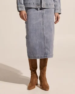 zoe kratzmann Element Skirt-Washed Denim|Women Bottoms