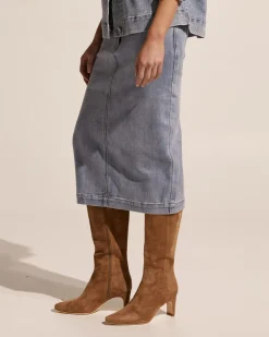 zoe kratzmann Element Skirt-Washed Denim|Women Bottoms
