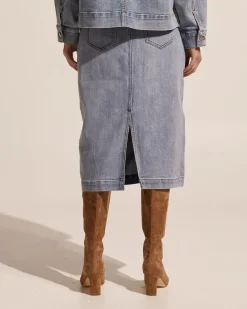 zoe kratzmann Element Skirt-Washed Denim|Women Bottoms