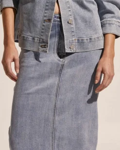 zoe kratzmann Element Skirt-Washed Denim|Women Bottoms