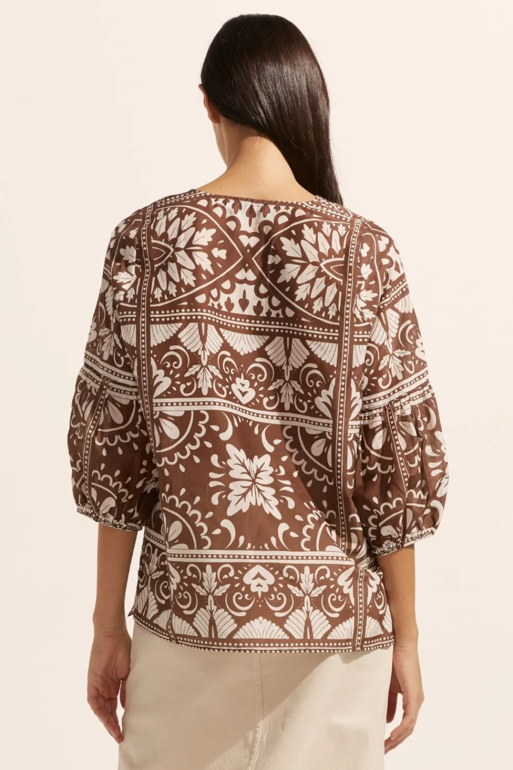 zoe kratzmann Entice Top-Choc Mosaic|Women Tops