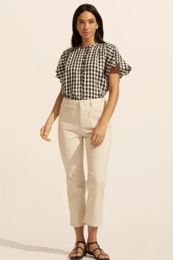 zoe kratzmann Essence Top-Black Check|Women Tops