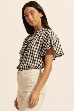 zoe kratzmann Essence Top-Black Check|Women Tops