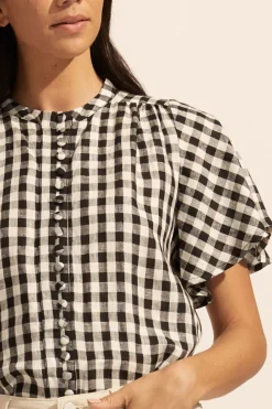zoe kratzmann Essence Top-Black Check|Women Tops