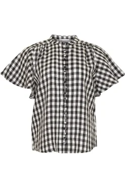 zoe kratzmann Essence Top-Black Check|Women Tops