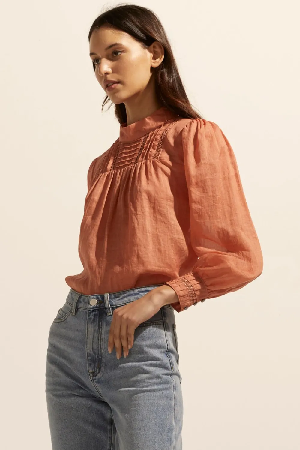 zoe kratzmann Faze Top-Apricot|Women Tops