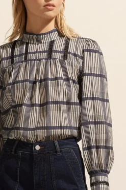 zoe kratzmann Faze Top-Ink/Porcelain Check|Women Tops
